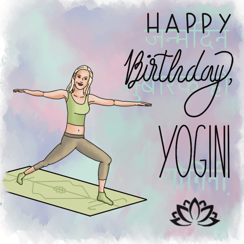 A birthday card for someone who (obviously) loves yoga.